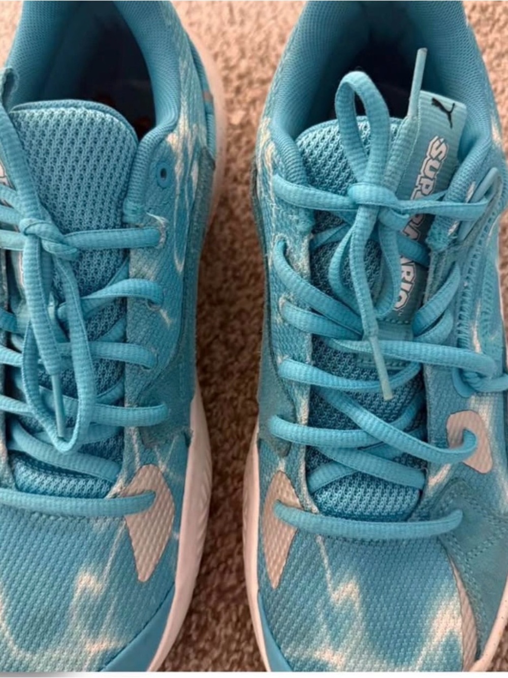 Puma Aqua-Turquoise Mesh Athletic Sneakers